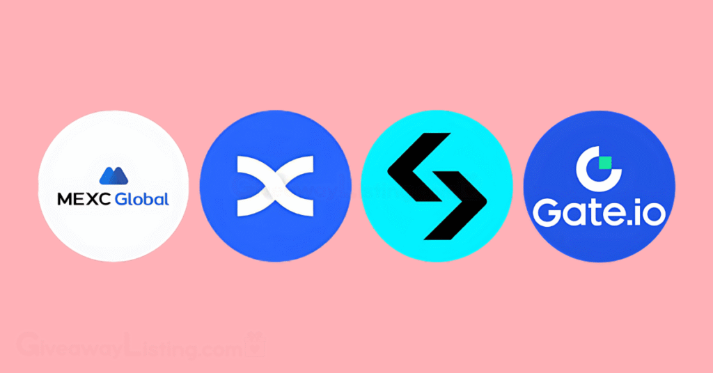 Logos of the Exchange Platforms trading Cat Gold Miner