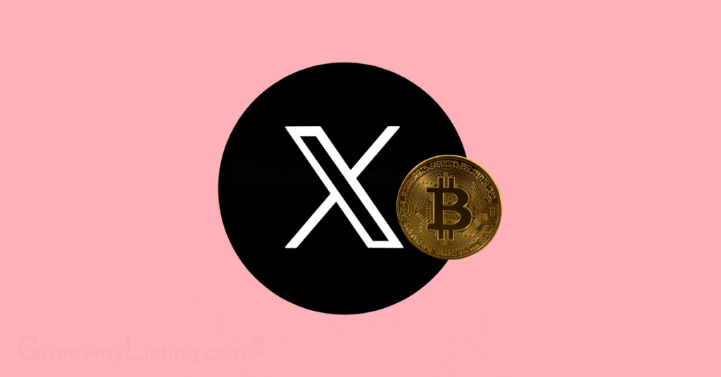 Bitcoin, and Twitter/X logos