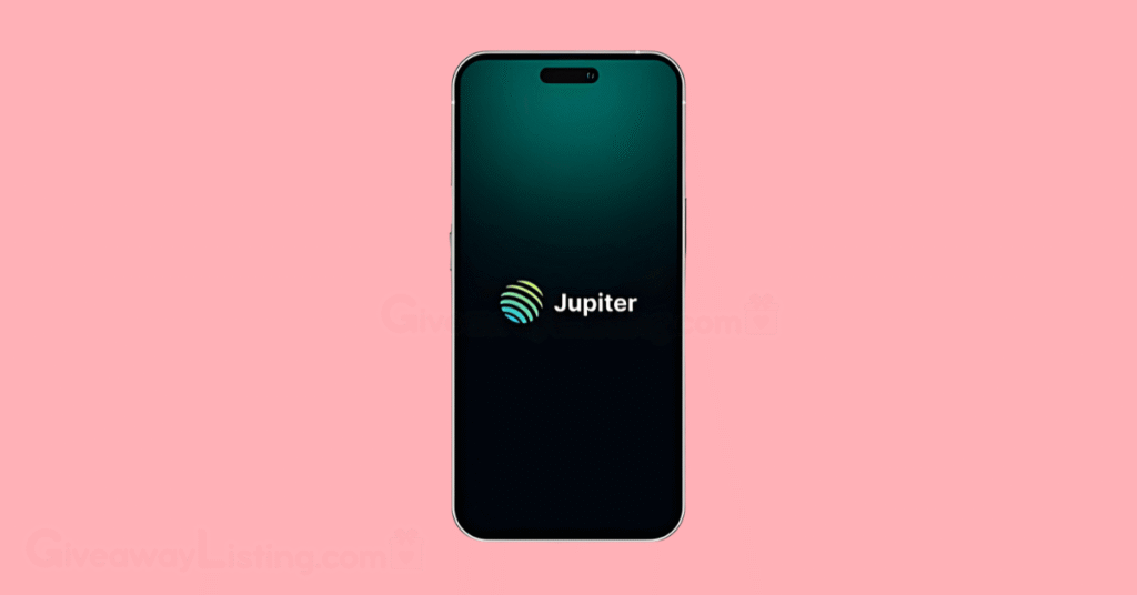 the Jupiter crypto logo on the screen of a mobile phone.