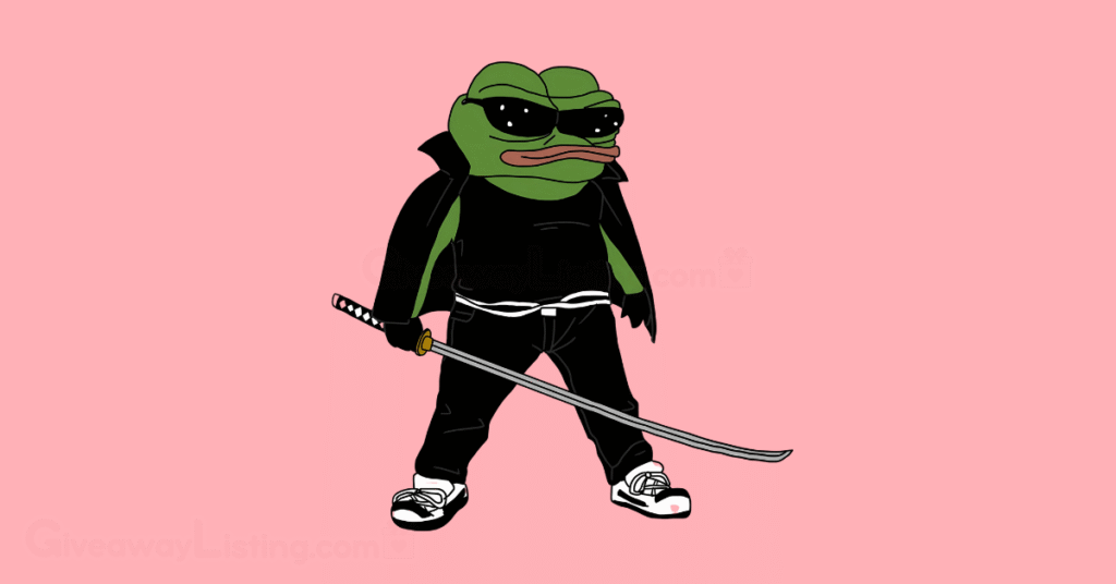 a Pepe frog character dressed like a night ninja.