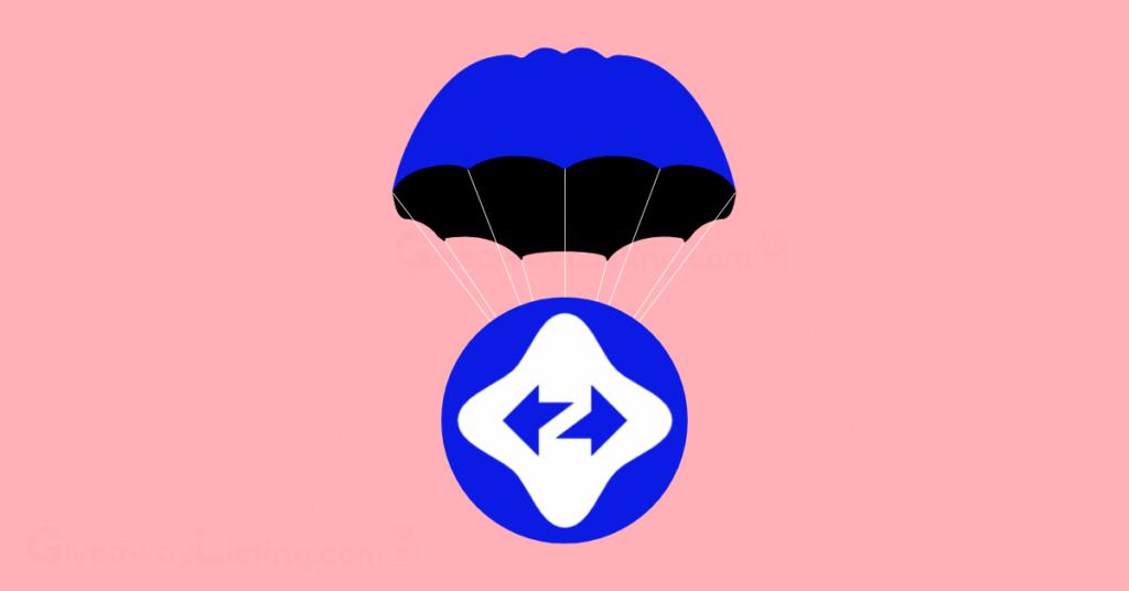 a parachute with the ZKSync logo hanging on it.