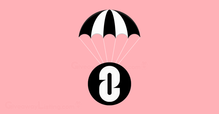 the LayerZero logo hanging on a black and white parachute.