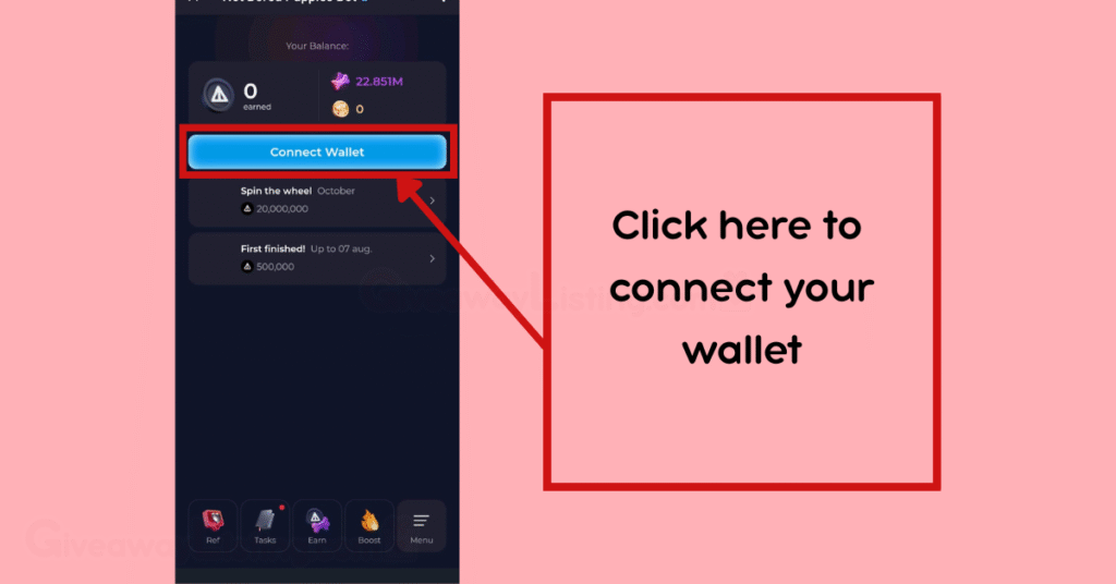 Not Bored Puppies interface showing how to connect your wallet