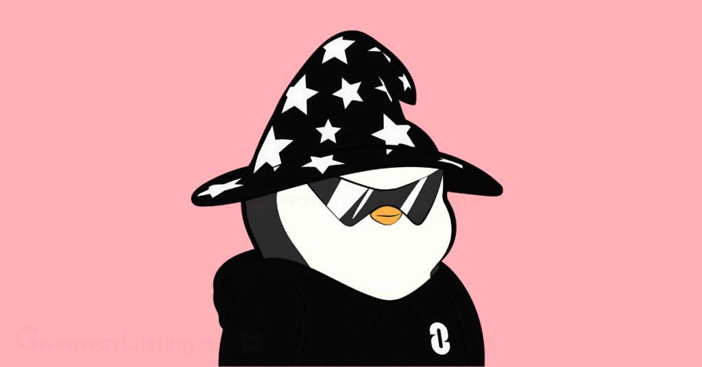 a Pudgy Penguin wearing a LayerZero merch.