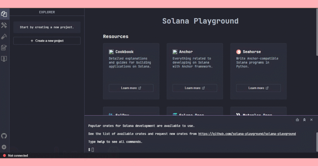 the Solana playground for Developers.