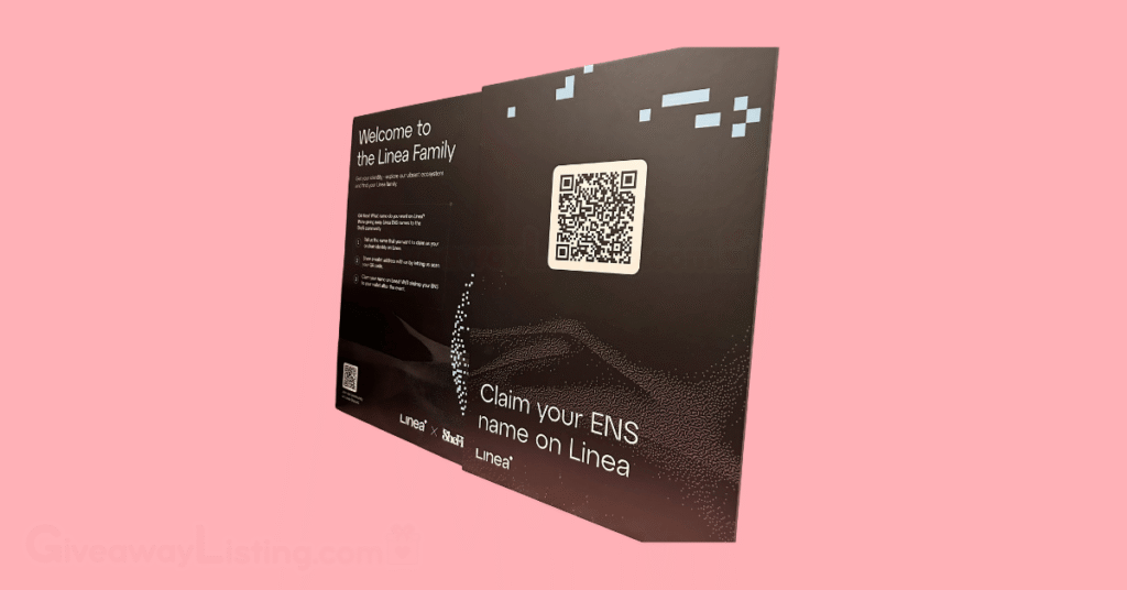 a flyer showing how to claim ENS on Linea.