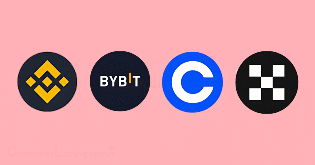 Logos of Exchange websites where Not Bored Puppies will be traded