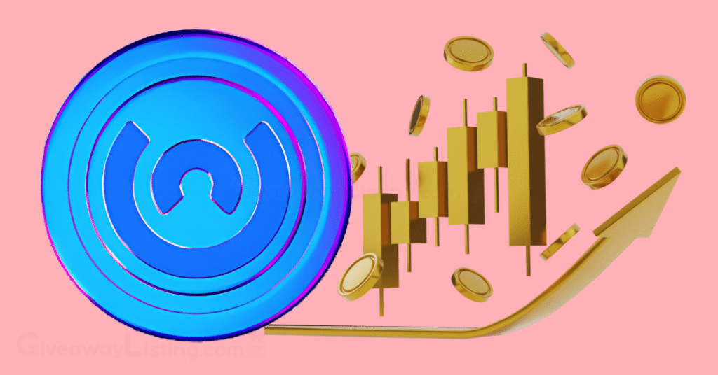 Onus Tap Tap logo, gold trading candlesticks and gold coins