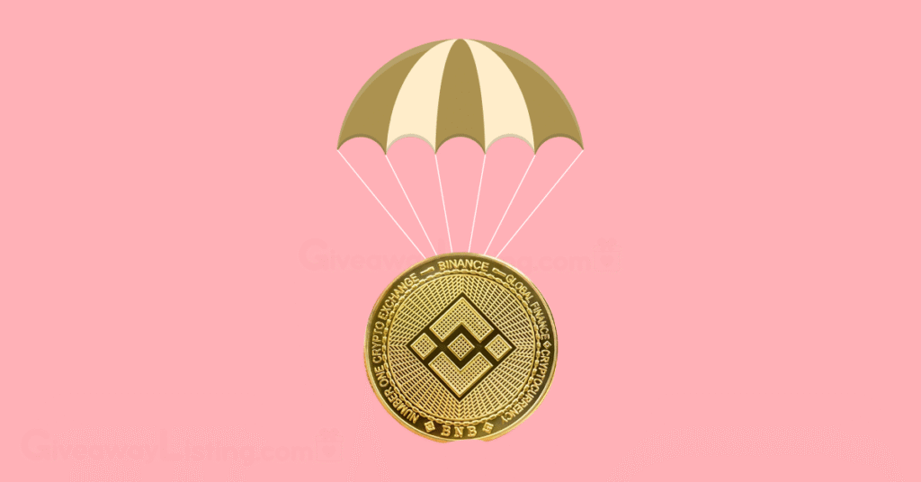 the BNB logo hanging on a parachute