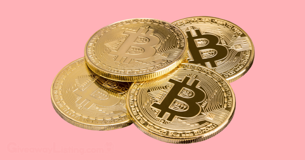 A stack of Bitcoins.