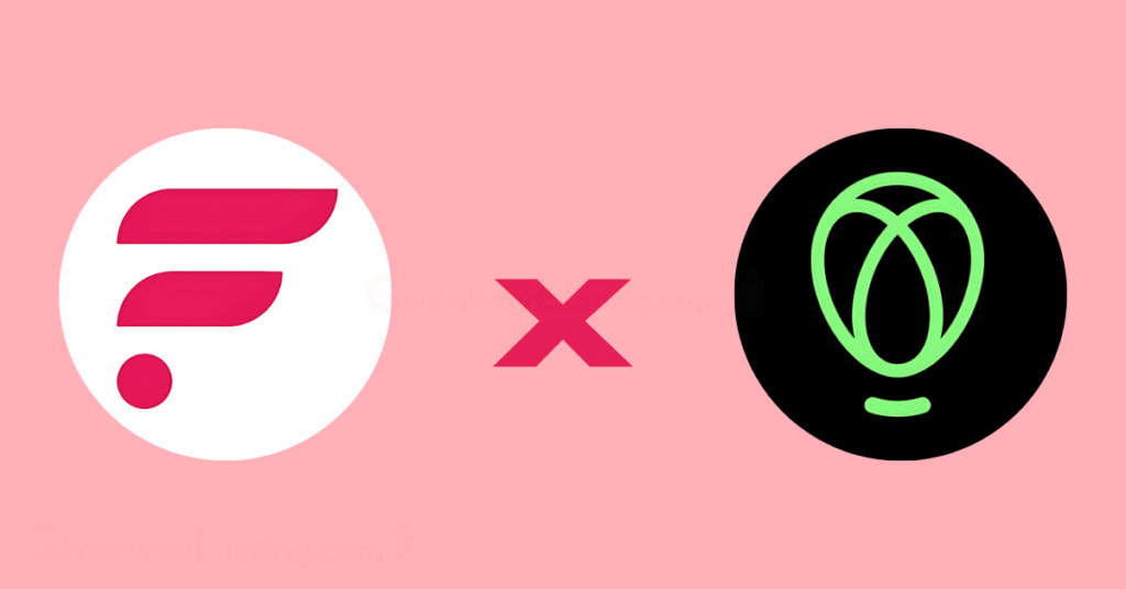 Flare network and Uphold logos on a light pink background.
