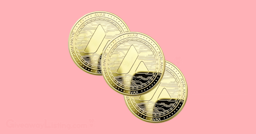 Gold-plated AVAX coins.