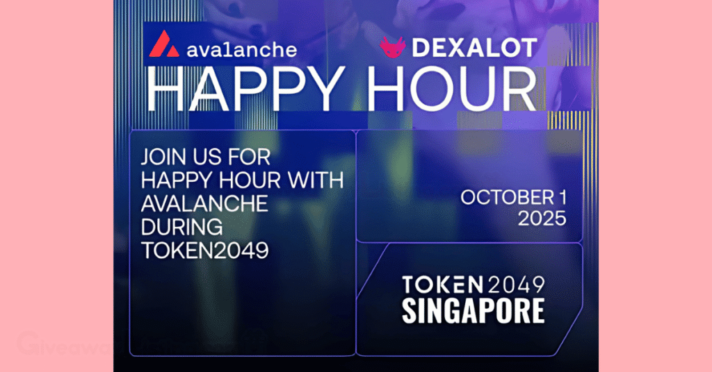 Avalanche X Dexalot's Happy Hour event flyer.