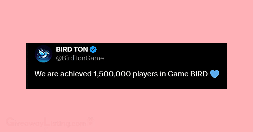 Screenshot from the official Bird X account showing the number of players they got in a short time