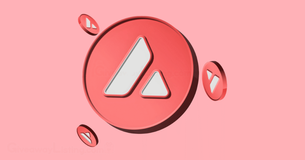 AVAX token on a light pink background.