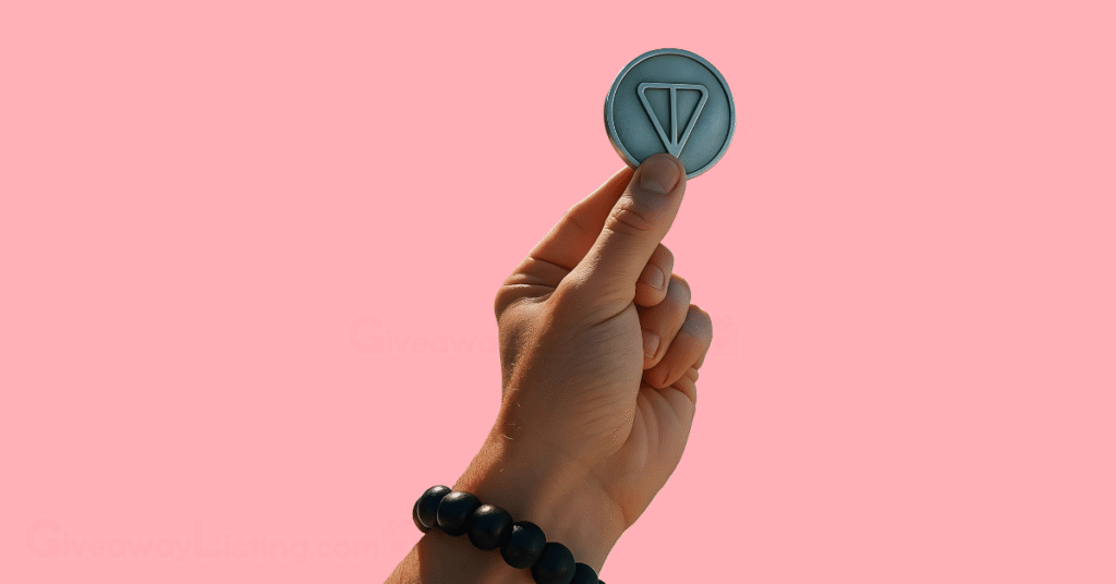 A person's hand holding a Ton coin.
