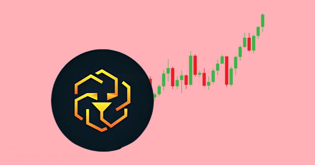 The LEO Token logo and candlestick charts.