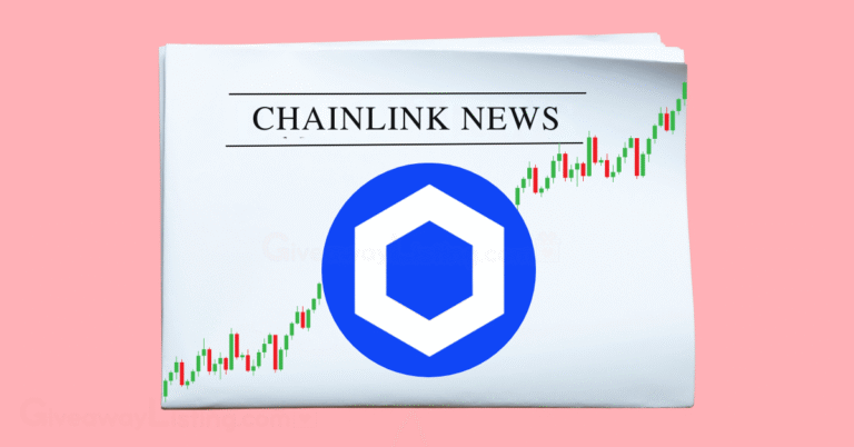 a newspaper showing Chainlink News, the Chainlink logo and candlesticks.