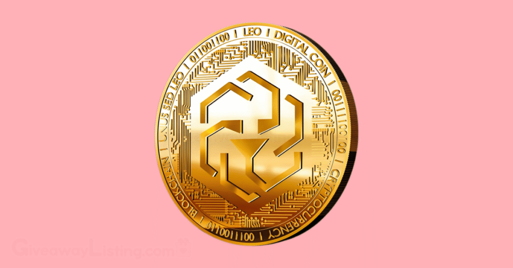 a gold LEO Token coin.