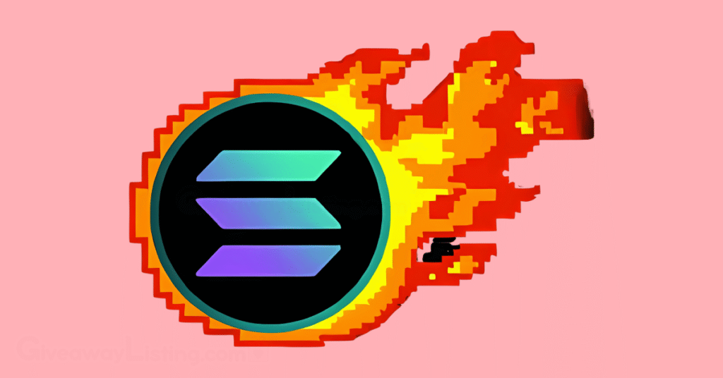 a burning Solana coin