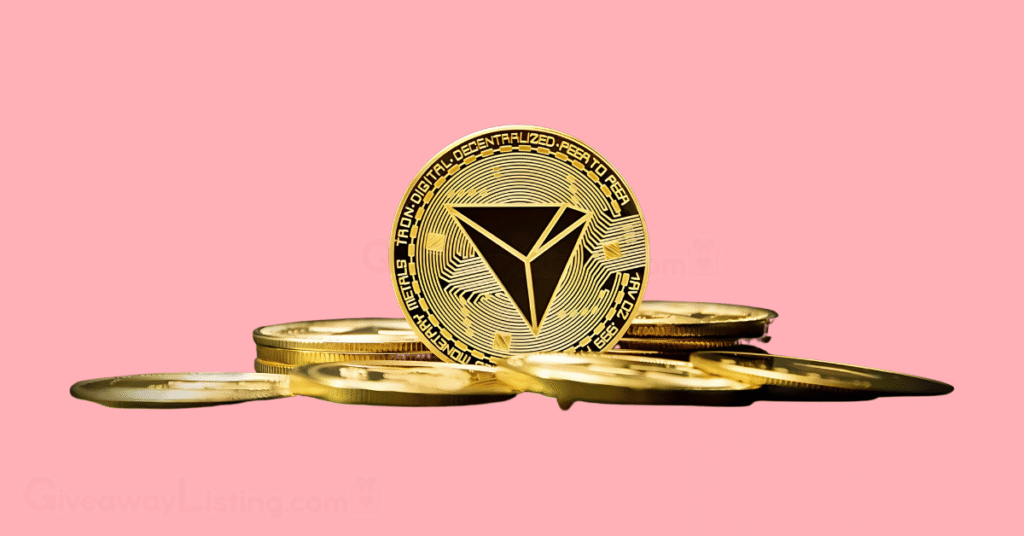 Gold TRON coins.