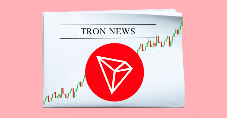 a newspaper showing TRON News, the TRON logo and candlesticks.