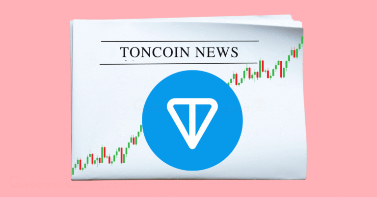 a newspaper showing Toncoin News, the Toncoin logo and candlesticks.