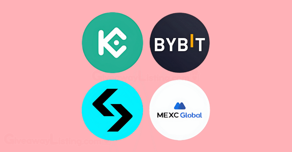 Logos of the Exchange platforms trading the Bird tokens
