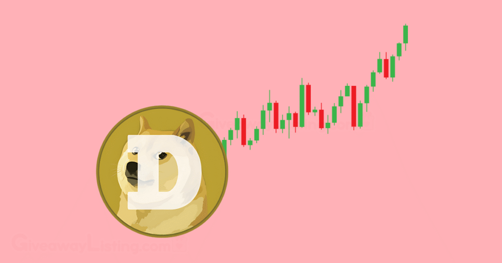 the Dogecoin with some trading candlesticks.