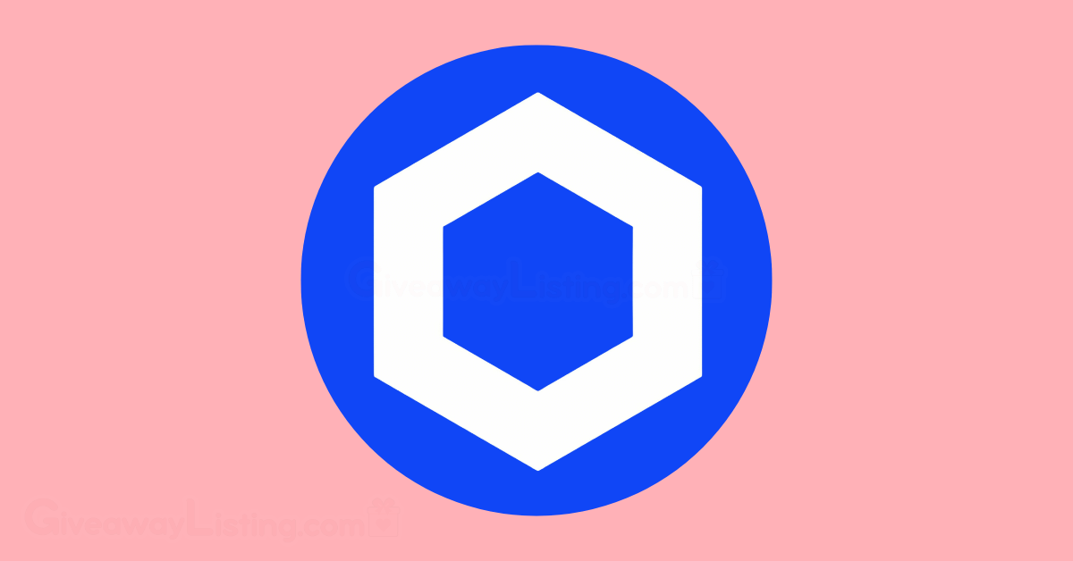 The Chainlink logo in a light pink background.