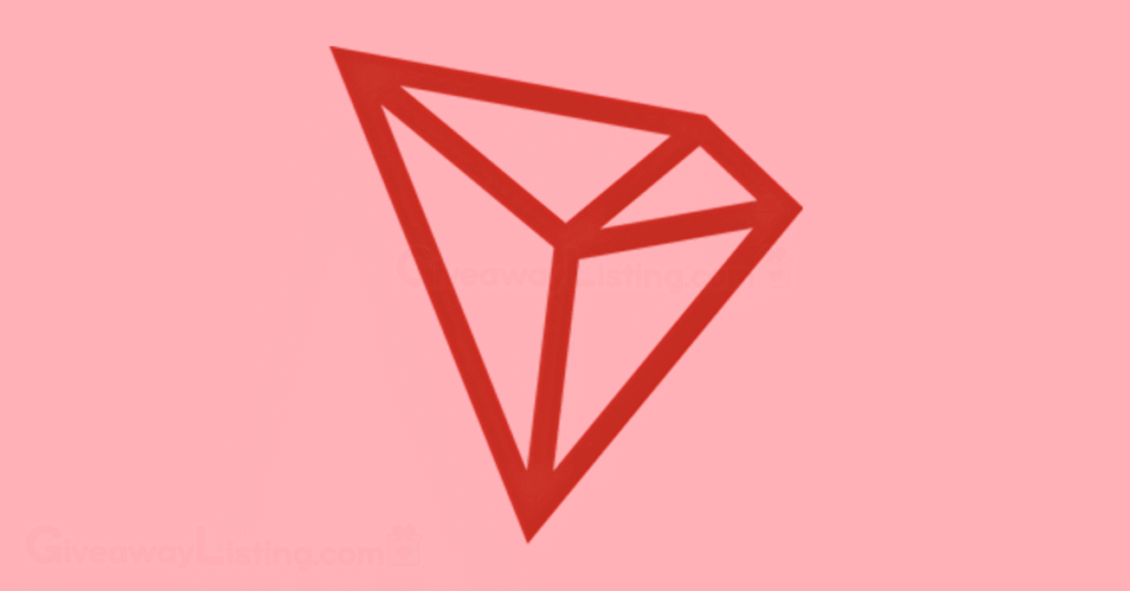 The TRON logo on a light pink background.
