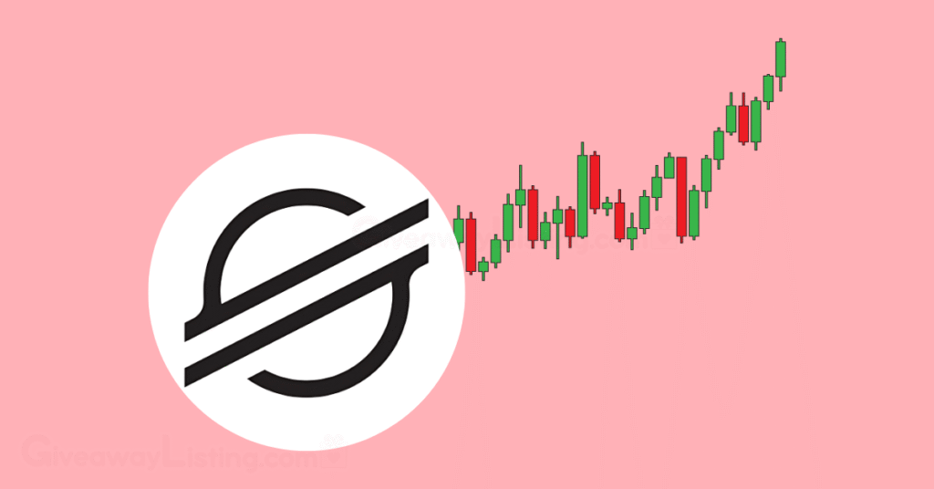 The Stellar logo and trading candlesticks.