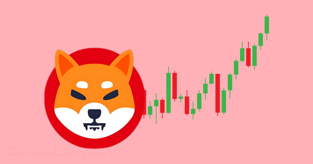 The Shiba Inu logo with candlestick charts.