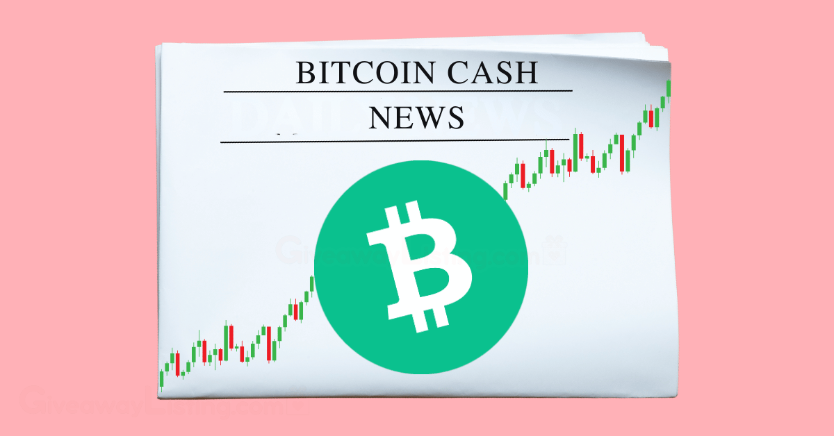a newspaper showing Bitcoin Cash News, the Bitcoin Cash logo, and candlesticks.