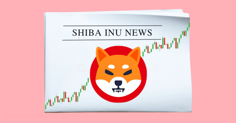 a newspaper showing Shiba Inu News, the Shiba Inu logo and candlesticks.