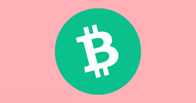 The Bitcoin Cash logo on a light pink background.