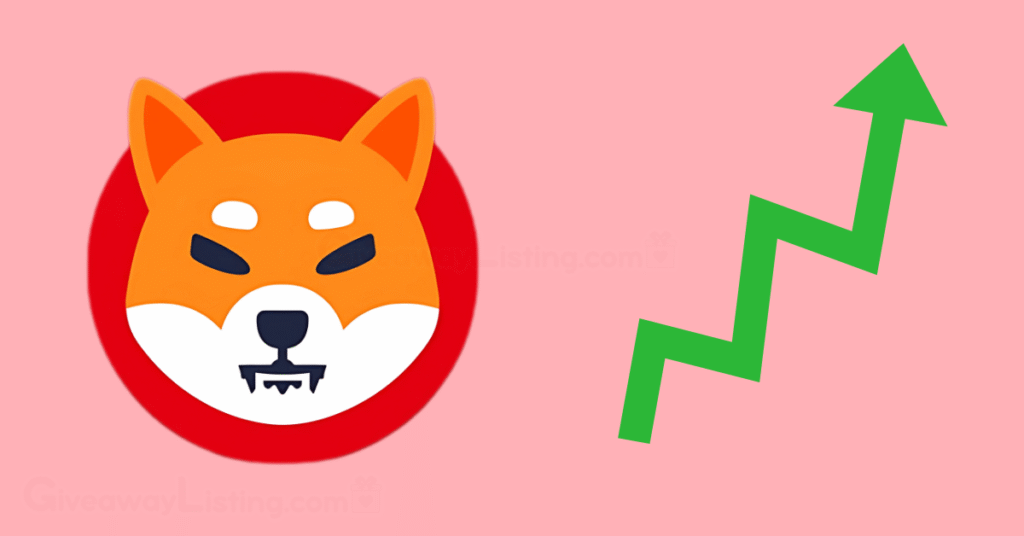 The Shiba Inu logo with a green bullish candlestick pattern on the side.